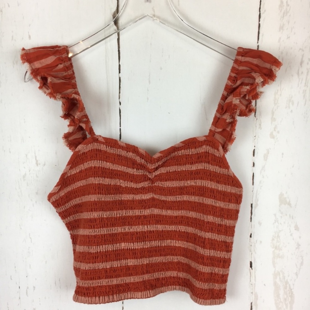 Smocked flutter sleeve tank